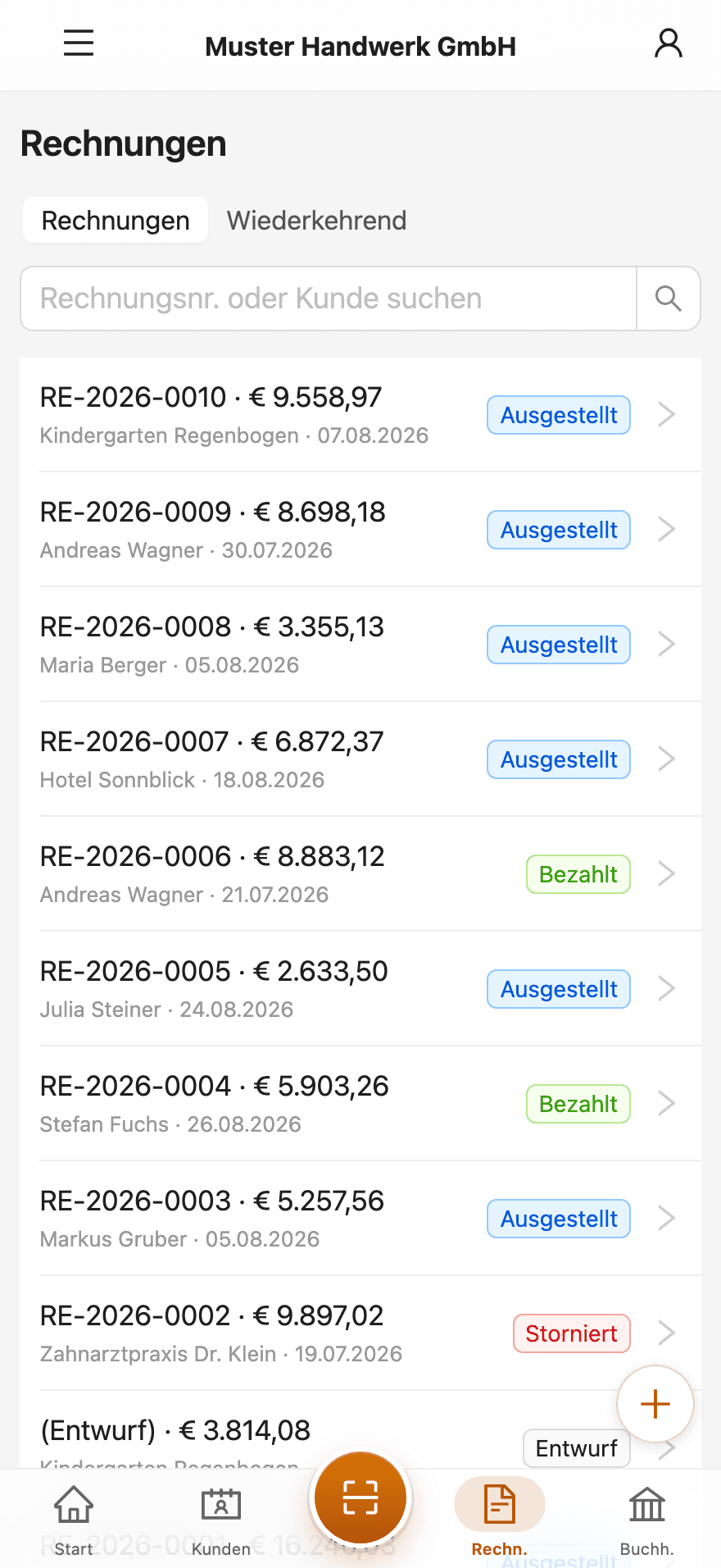 Vom Angebot zur bezahlten Rechnung