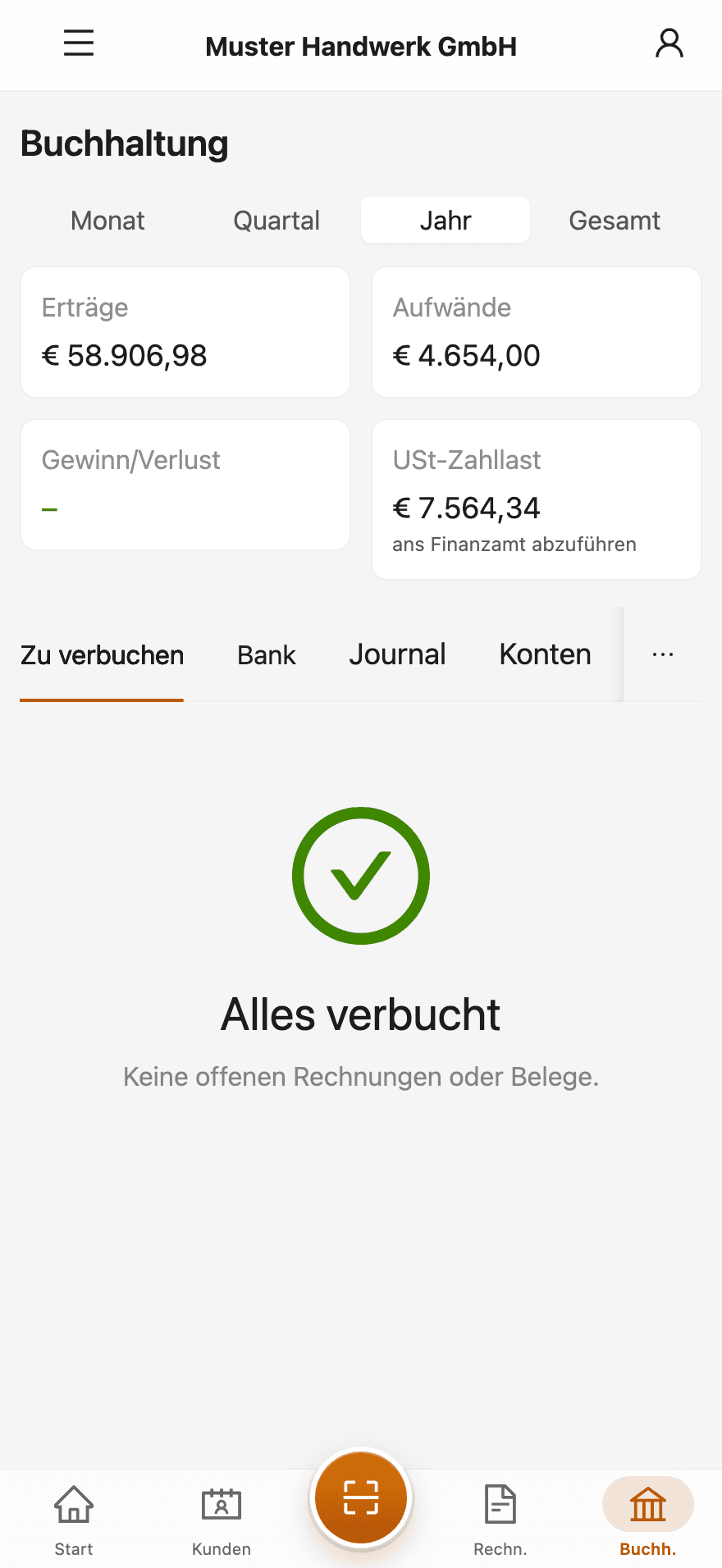 Buchhaltung, die mitläuft
